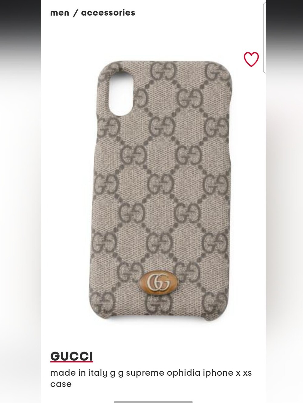 Gucci Beige GG Supreme Ophidia iPhone X/XS Case with Gold-Tone Logo